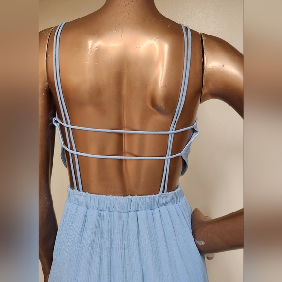 Lulu's Coastal Blue Gauze Maxi Dress Size XS - Picture 3 of 6